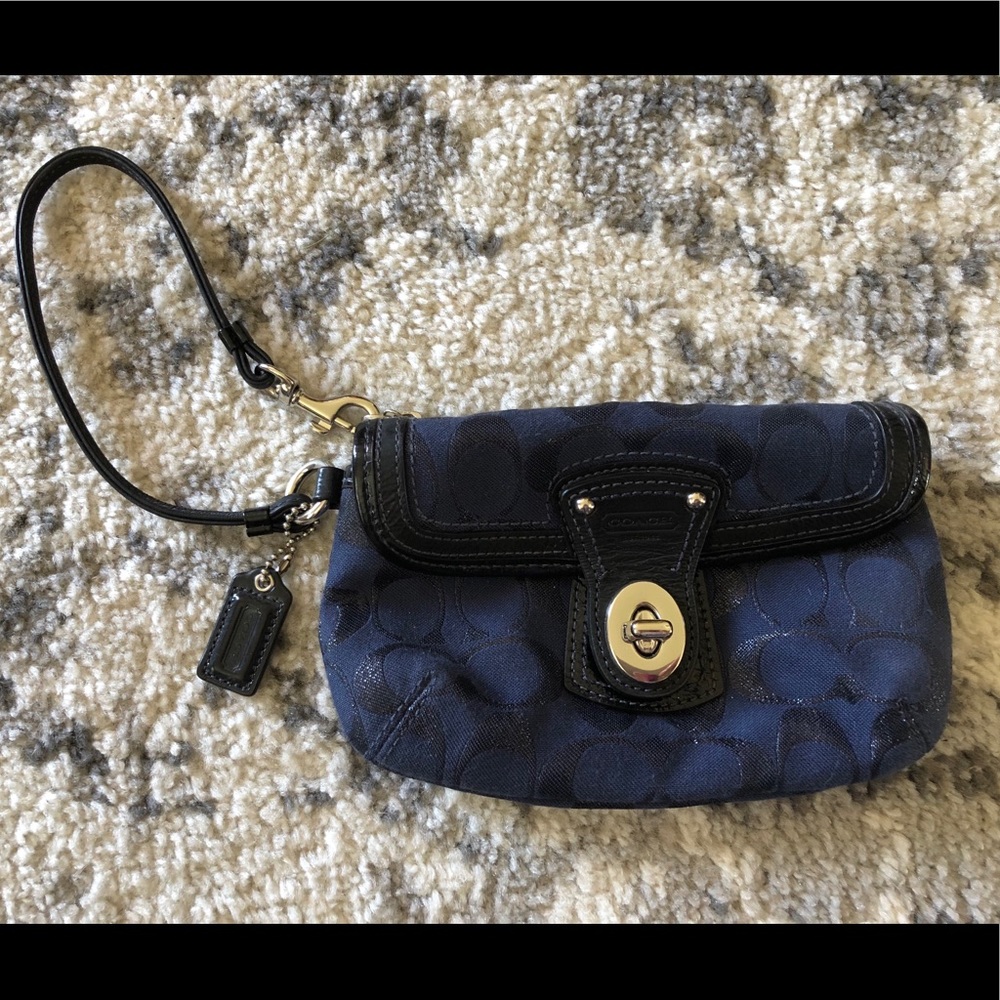 Coach Navy Wristlet